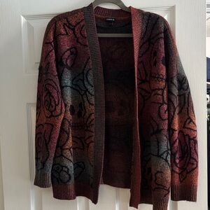 Torrid Red and Black Patterned Cardigan